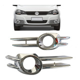 Par Moldura Aplique Farol De Milha Golf 2007 A 2010 Cromado 