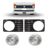 Par Moldura E Par Farol Grade Caminhão Vw 6 90 7 90 Redondo