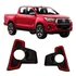 Par Moldura Farol De Milha Hilux 2018 2019 2020 Aro Vermelho