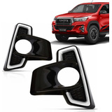 Par Moldura Farol De Milha Hilux Srx 2019 2020 Aro Cromado