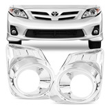 Par Moldura Farol Milha Corolla 12 13 14 Cromado Aro 2 Pçs