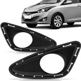 Par Moldura Grade Farol Milha Hb20 2013 2014 2015 Com Furo