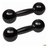 Par Pesos Halter Peso 3 Kg Cada Emborrachado Treino C 2 Un Cor Preto