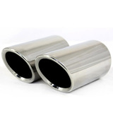 Par Ponteira Cromada Inox Chanfrada Audi A1 A3 Sedan A4 Q3
