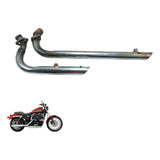 Par Ponteira Escape C Detalhes Harley 883 R Sportster 08 09