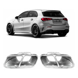 Par Ponteira Escape Mercedes A45 W177 Saída Dupla Inox Vo6