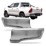 Par Ponteira Parachoque Tras Hilux 16 17 18 19 20 Cromada