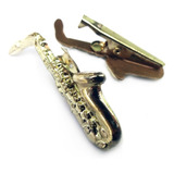 Par Presilha Saxofone Dourado Sax Prendedor