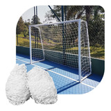 Par Rede Gol Futsal Futebol De Salão Fio 4mm Proteção U v 