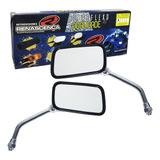 Par Retrovisor Cromado Quadrado