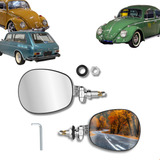 Par Retrovisor Fusca 69 Ao Ano 78 Cromado Aço Inox Convexo