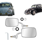 Par Retrovisor Fusca Mexicano 59 A 96 Cromado Aço Inox