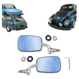Par Retrovisor Fusca Mexicano Azul Convexo 59 A 96 Aço Inox