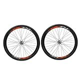 Par Roda Aro 29 KOG BIKES Cubo Rosca Freio Disco Pneu Slick Preto Laranja