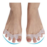 Par Separador De Silicone Corretor Ortopédico Para Dedos Pés Cor Branco Tamanho Único
