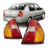 Par Sinaleira Traseira Clio Sedan 2003 A 2007 Tricolor Âmbar