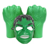 Par Soco Punho Plástico Infantil Hulk Máscara Rígida Luxo