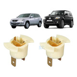 Par Soquete Tr4 Lampada H1 Farol Mitsubishi Pajero Airtrek