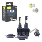 Par Super Led Foco Simples H4 Farol Alto Baixo 8000k
