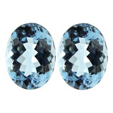Par Topázio Azul Sky Blue Extra Natural Facetado Oval 45cts