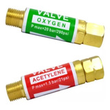 Par Válvula Anti retrocesso Maçarico Oxigenio Acetileno Glp