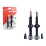 Par Válvula Tubeless Absolute Bico Fino Presta 48mm Alumínio