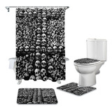 Para Conjunto Cortina Chuveiro À Prova D água Com Caveira