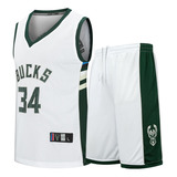 Para Conjunto De Camisetas De Basquete Bordadas Bucks No 