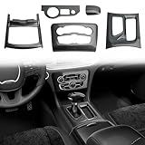 Para Dodge Charger 2015 2023 Acabamento Do Painel De Mudança De Marchas Tampa A C De Controle Central E Suporte De Copo Interruptor De Farol Botão De Painel Guarnição Material De Partículas De Fibra