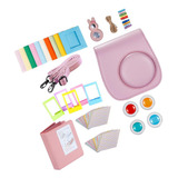 Para Fujifilm Instax Mini 9 Câmera Filtro Case Pu Rosa