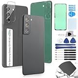 Para Samsung Galaxy S21 FE 5G Vidro Traseiro Substituição Para Samsung S21 FE 5G SM G990 Tampa De Bateria De Substituição De Vidro Traseira Acessórios De Porta Peças Com Ferramentas De Reparo  Preto 