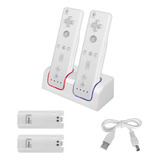 Para Wii Remote Charger Dock Com 2 Baterias Recarregáveis