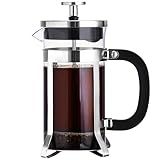 PARACITY Cafeteira French Press Mini Prensa De Café De Aço Inoxidável 18 8 E Vidro Resistente Ao Calor Cafeteira Portátil De 340 G Para Presente De Viagem E Casa Livre De BPA Prata 