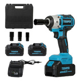 Parafusadeira 21v Chave De Impacto 2 Baterias Brushless Cor Azul petróleo 110v 220v