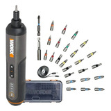 Parafusadeira Bivolt 4 0v Com Led E Kit Bits Wx240 Worx Cor Preto Frequência 60hz