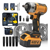 Parafusadeira Chave De Impacto 1 2 48v 2 Bateria Furadeira