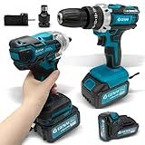 Parafusadeira E Furadeira Chave De Impacto 2 Em 1 Kit Furadeira E Parafusadeira Sem Fio- 2 Velocidades Variáveis- 110V 220V- Com 2 Bateria 21V- GN-446B