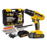 Parafusadeira E Furadeira De Impacto 3 8 The Black Tools Tb21 pz Com 2 Baterias Bivolt E Acessorios