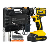 Parafusadeira E Furadeira Impacto The Black Tools Tb 21pw 21v 3 8 Cor Amarelo Frequência 50 60 Hz 110v 220v