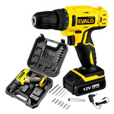 Parafusadeira Furadeira 12v Bivolt Pfe 12ev Maleta Kit Evald 110v 220v