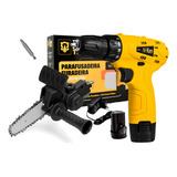 Parafusadeira Furadeira 12v Com Adaptador Mini Moto Serra
