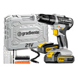 Parafusadeira Furadeira De Impacto Profissional 21v Modelo Gpb21vx 2 Baterias Com Maleta Gpb21vx Gradiente