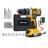 Parafusadeira Furadeira De Impacto Profissional Com Luz Bateria 24v Com Maleta Acessórios