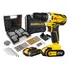 Parafusadeira Furadeira De Impacto Sem Fio 2 Bateria 21v 3/8 10mm Grz-21n Com Kit Brocas E Buchas 300 Peças