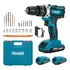 Parafusadeira Furadeira De Impacto Sem Fio 2 Baterias 21v Bivolt Hanabi Cor Azul-petróleo 110v/220v