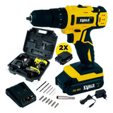 Parafusadeira Furadeira Impacto 20v Pfe20ev Maleta Kit Evald Pfe 20ev Cor Amarelo Frequência 60 Hertz 110v 220v