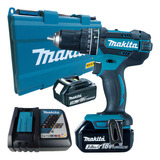 Parafusadeira Furadeira Impacto Dhp482 18v 2 Bat 3a Makita Cor Azul