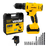 Parafusadeira furadeira Vonder Bateria 12v Fonte Bivolt Pfv120 Cor Amarelo