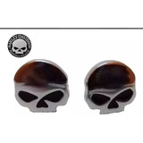 Parafuso De Placa Skull Harley Davidson Caveira par cromado