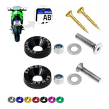 Parafuso Placa Alumínio Anodizado Moto Carro O Par
